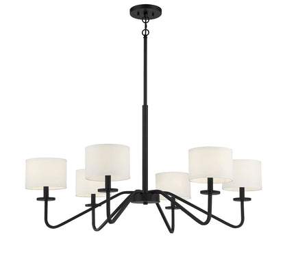 Trade Winds Lighting 6-Light Chandelier In Matte Black