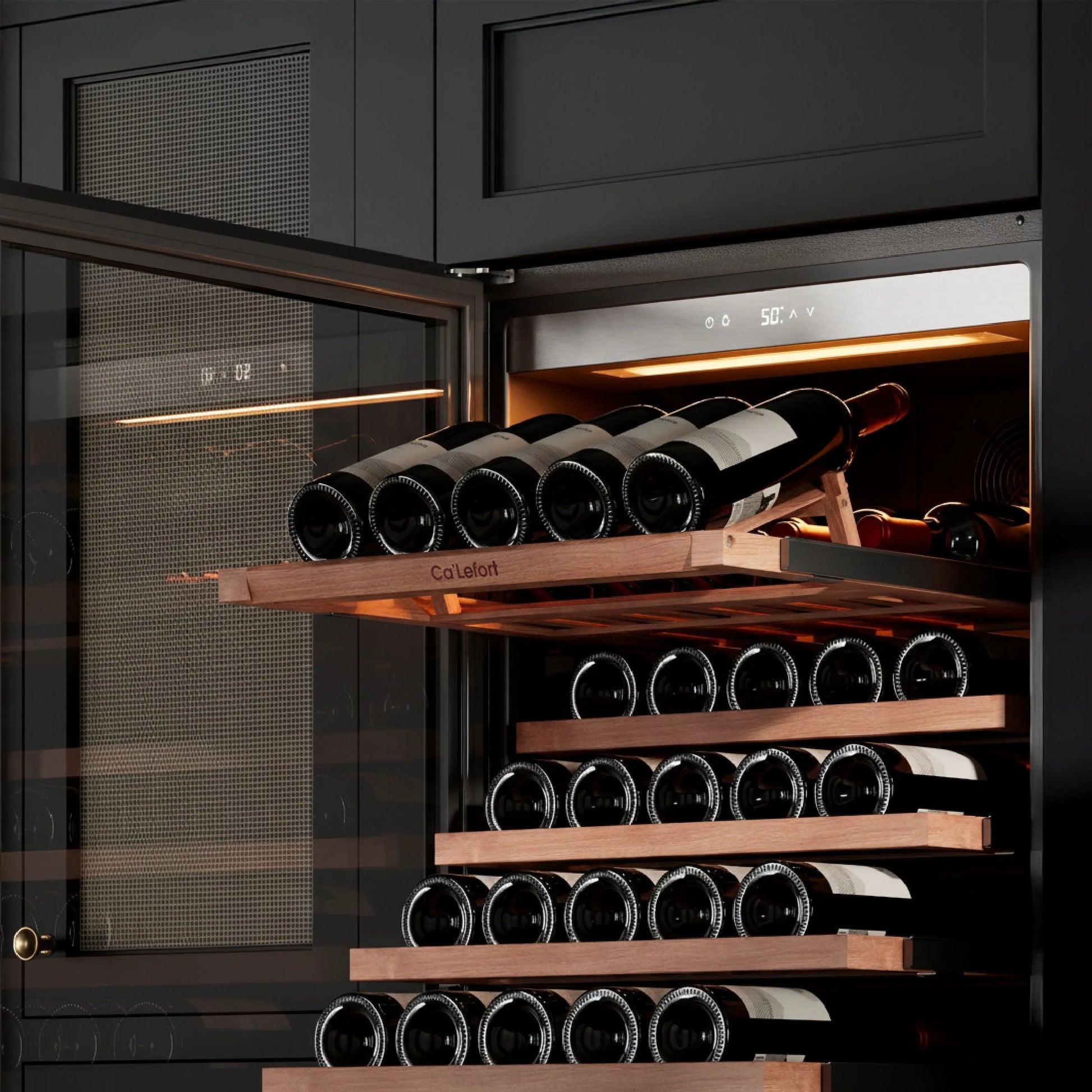 Ca'Lefort 24 inch 166-Bottle Wine Cooler Refrigerator Freestanding/Built-In Dual Zone 3-Color LED Lighting for Home, Bar & Office
