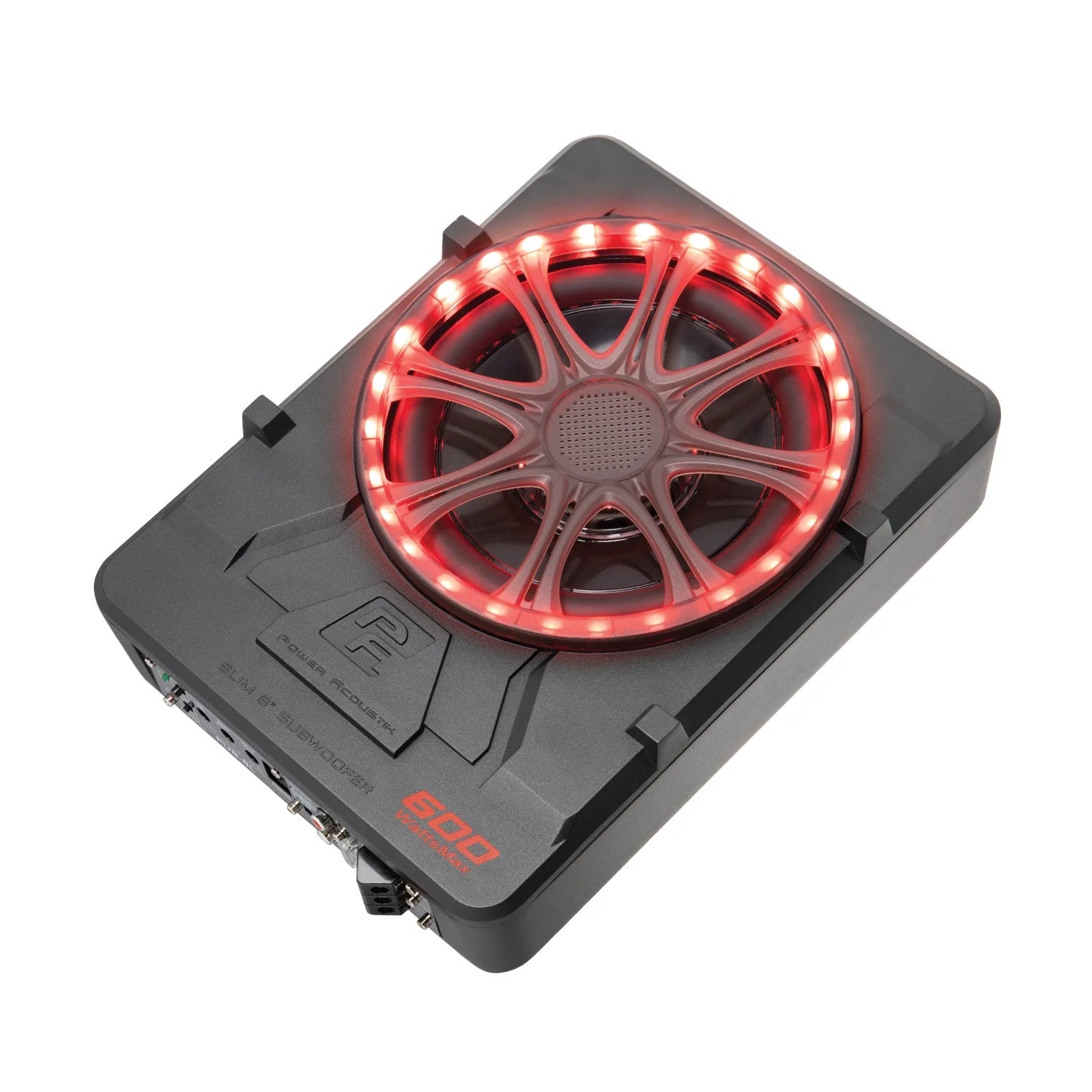 Power Acoustik USW-80L Low Profile 8" Car Subwoofer Enclosure, 600W Class D Amplifier + LED Lighting (New)
