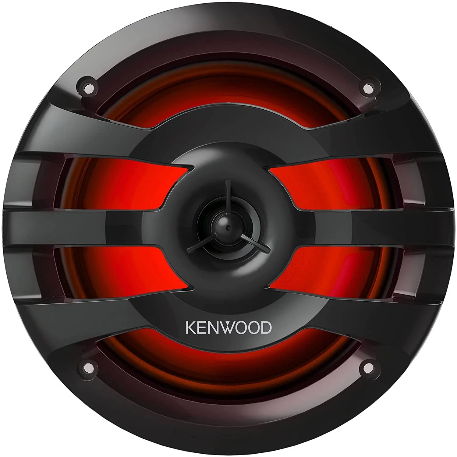 KENWOOD KFC-1673MRBL 6.75 2-Way Marine Speaker(Black) with RGB Lighting, Remote Control Included, 260 Max Power