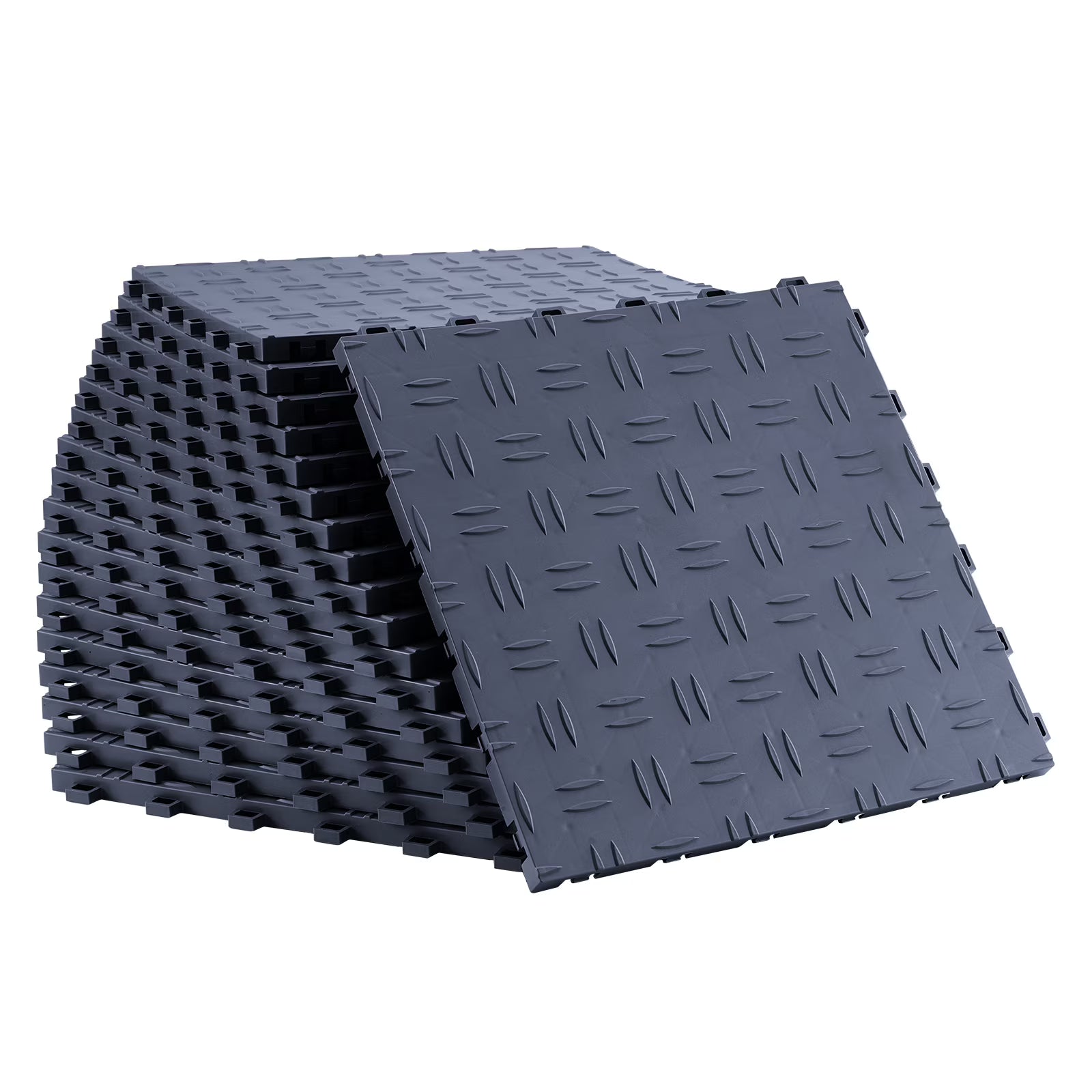 KFFKFF 12x12 in Garage Tile Interlocking Gray Pack of 50 Garage Floor Tiles