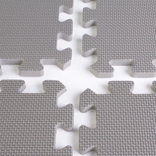 10' x 10' Interlocking Foam Mats for Floor, Anti-fatigue 2' x 2' Tiles are Perfect for Trade Shows - Black (TSFM10BK)