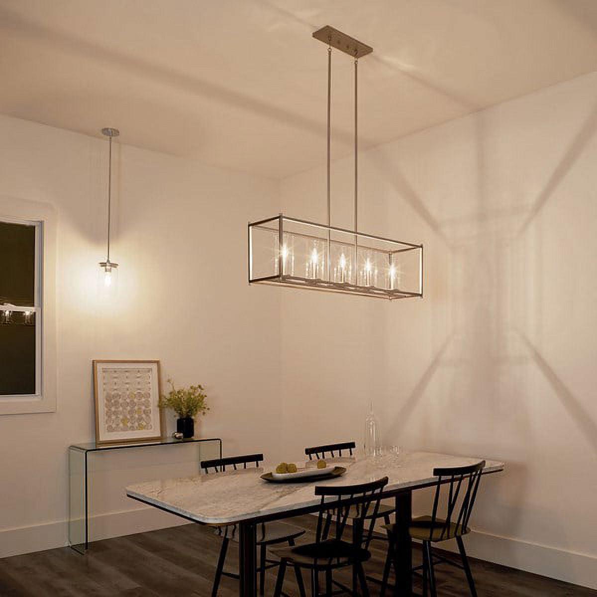 43995BK-Kichler Lighting-Crosby - 5 Light Linear Chandelier - with Contemporary Inspirations - 25.75 Inches Tall by 41.2 Inches Long-Black Finish