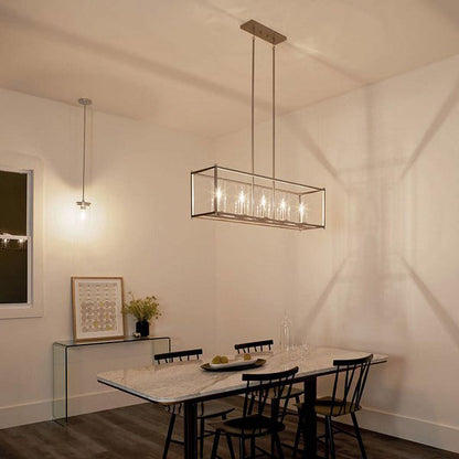 43995BK-Kichler Lighting-Crosby - 5 Light Linear Chandelier - with Contemporary Inspirations - 25.75 Inches Tall by 41.2 Inches Long-Black Finish