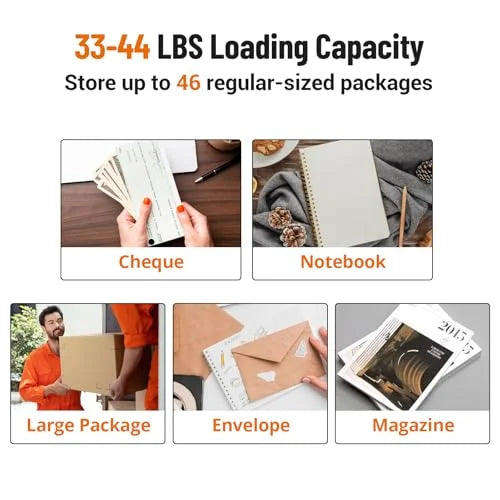 Huloretions Package Delivery Boxes for Outside,Large Package Delivery Drop Box,Galvanized Steel Parcel MailboxCode Lock & Mounting Hardware,Parcel Drop Box for Porch,Curbside