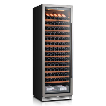 Ca'Lefort 24 inch 166-Bottle Wine Cooler Refrigerator Freestanding/Built-In Dual Zone 3-Color LED Lighting for Home, Bar & Office
