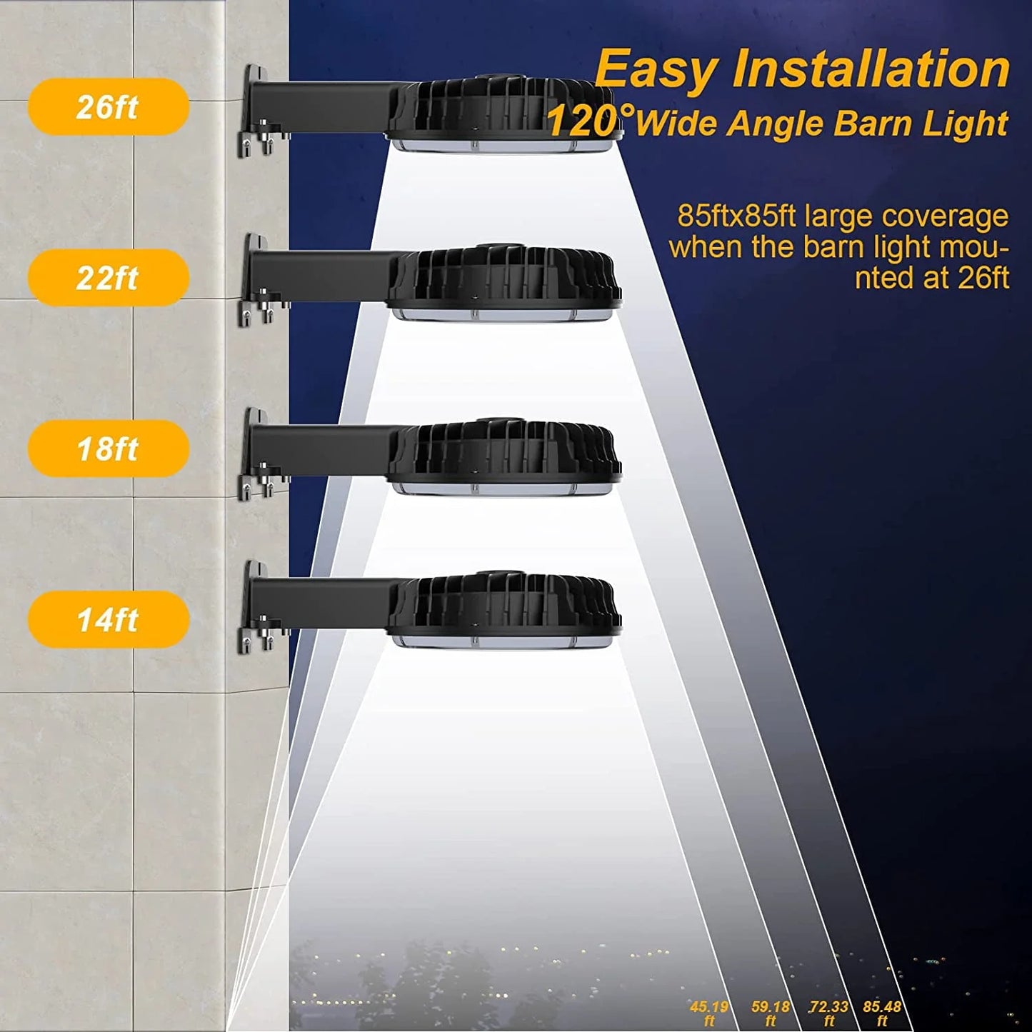 150W 15000LM LED Barn Light Dusk to Dawn Outdoor Security Lighting Waterproof Area Security Lights