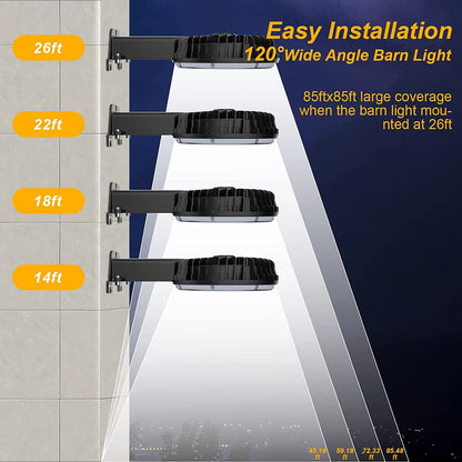 150W 15000LM LED Barn Light Dusk to Dawn Outdoor Security Lighting Waterproof Area Security Lights