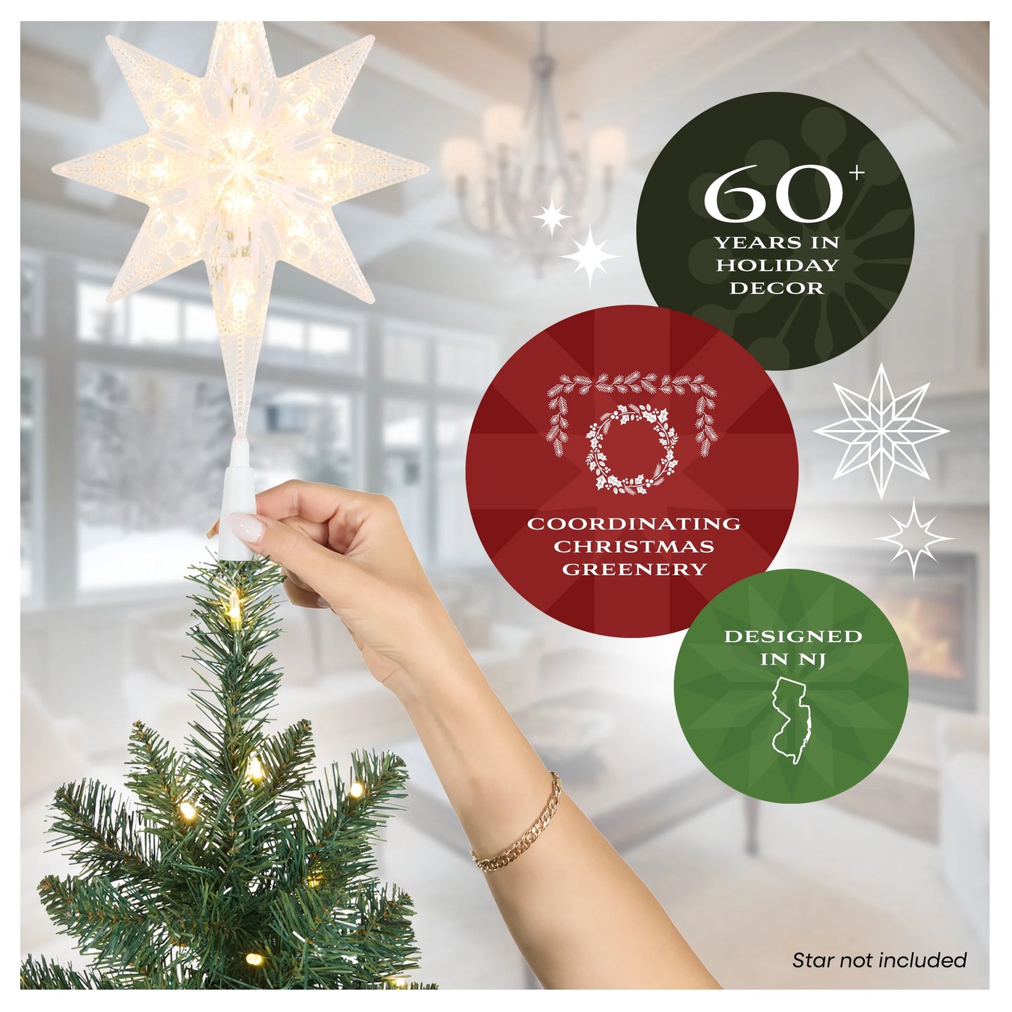 6.5 ft. Pre-Lit Artificial Millville Christmas Tree, White, 400 Warm White LED Lights, PowerConnect System, Includes Stand