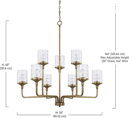 Capital Lighting 428891-451 Colton 9 Light 38" Wide Chandelier - Brass