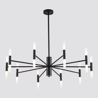 KCO Lighting Black Sputnik Light Fixture, Vintage Chandelier 40 Lights, Mid Century Modern LED Farmhouse Ceiling Light