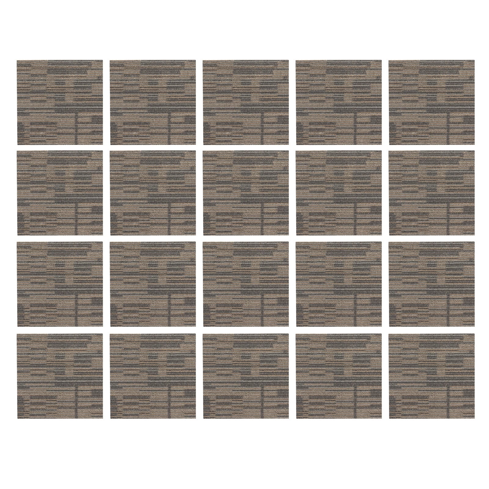 20Pcs Modern Square Carpets 20x20-inch Repeated Use Floor Tile Washable Mats 5.5mm Thickness Carpet for Cement Wood Ceramic Tiles and Flooring