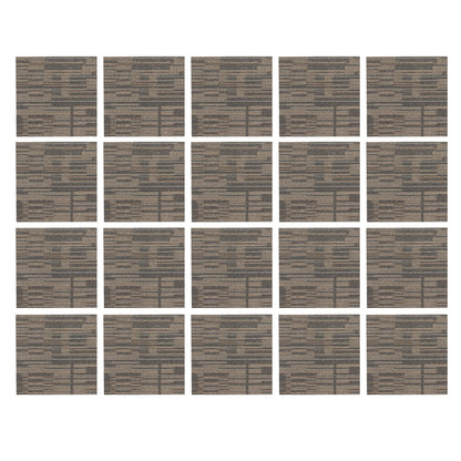 20Pcs Modern Square Carpets 20x20-inch Repeated Use Floor Tile Washable Mats 5.5mm Thickness Carpet for Cement Wood Ceramic Tiles and Flooring
