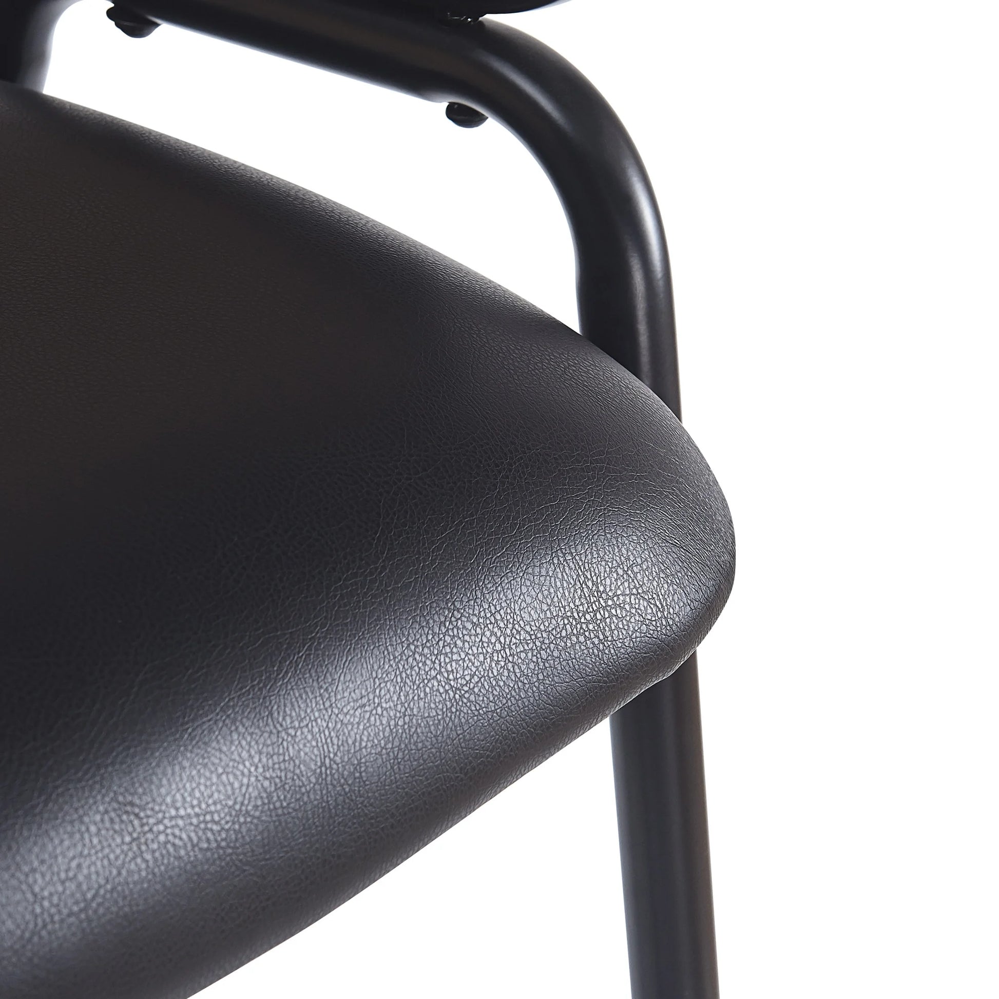 Christopher Knight Home 29.5" PU Upholstered Bar Stool with Woven Rattan Backrest & Iron Frame, Black, Set of 2