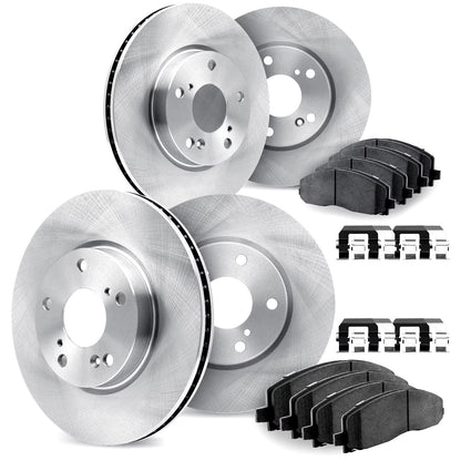 Dynamic Friction Company Front and Rear Brake Rotors with Ultimate Duty Performance Brake Pads includes Hardware - 6414-48051