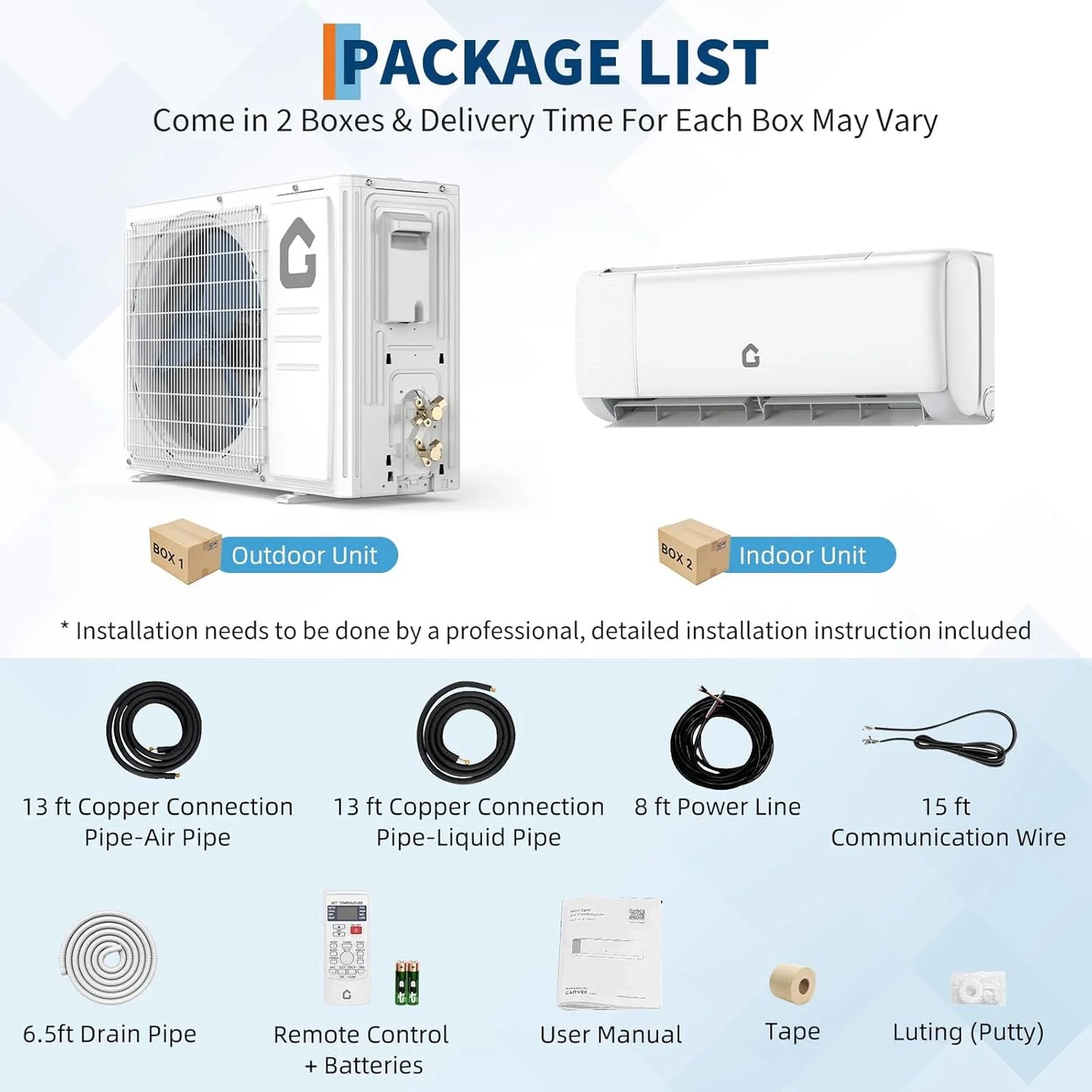 19 SEER2 9000 BTU Mini Split Air Conditioner,2025 New Update 230 V Split AC Unit Heating and Coolings up to 450,Inverter Ductless Air Conditioner w/Wifi,Remote Control.More Energy Efficient