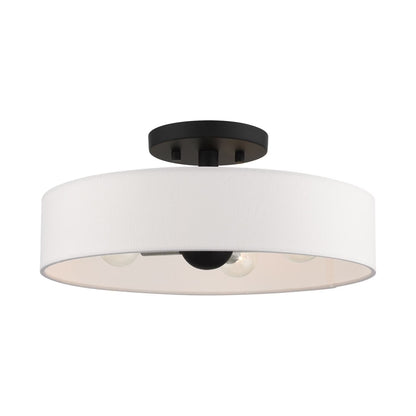46927-91-Livex Lighting-Venlo - 4 Light Semi-Flush Mount In Timeless Style-6 Inches Tall and 14 Inches Wide-Brushed Nickel Finish