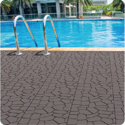 BOFANG 12" x 12" x 0.8" Gray Polypropylene Interlocking Floor Mats, 44-Piece