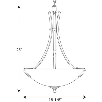 P3757-09-Progress Lighting-Wisten - 3 Light - Bowl Shade in Modern style - 18.13 Inches wide by 25 Inches high-Brushed Nickel Finish -Traditional