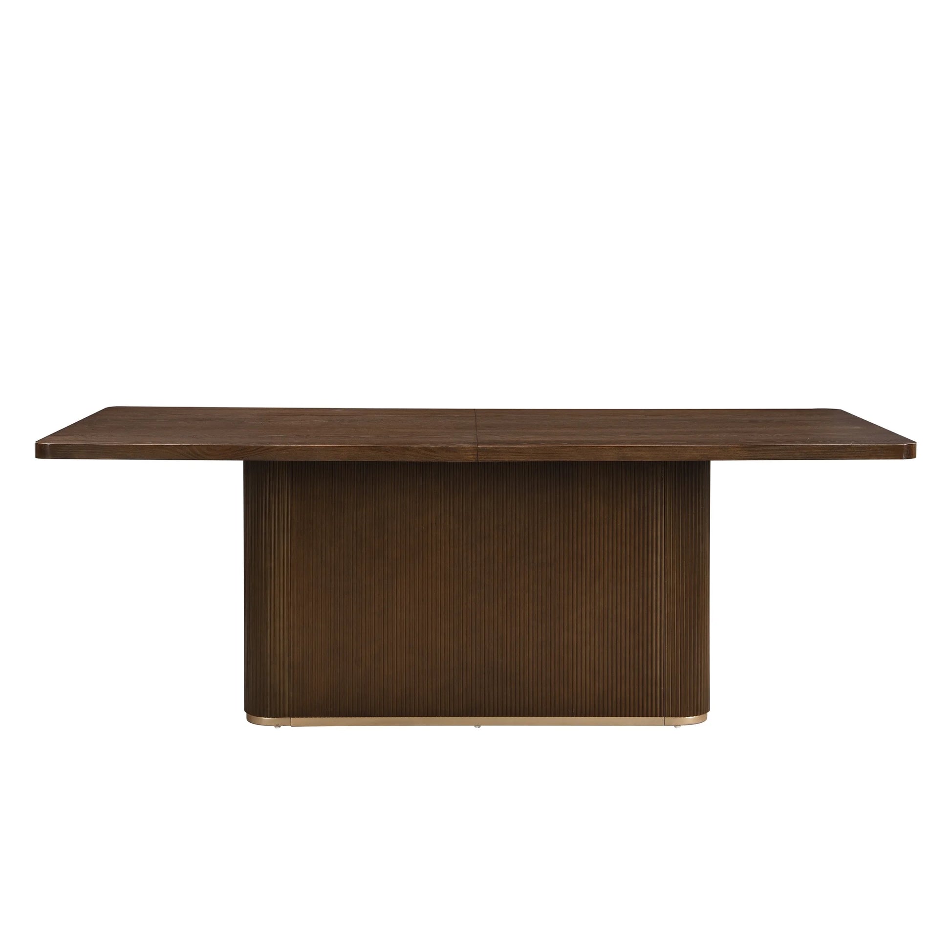 Christopher Knight Home 84" Rectangular Wood Dining Table for 6-8 people with Solid Pillar Base, Walnut