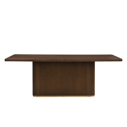 Christopher Knight Home 84" Rectangular Wood Dining Table for 6-8 people with Solid Pillar Base, Walnut