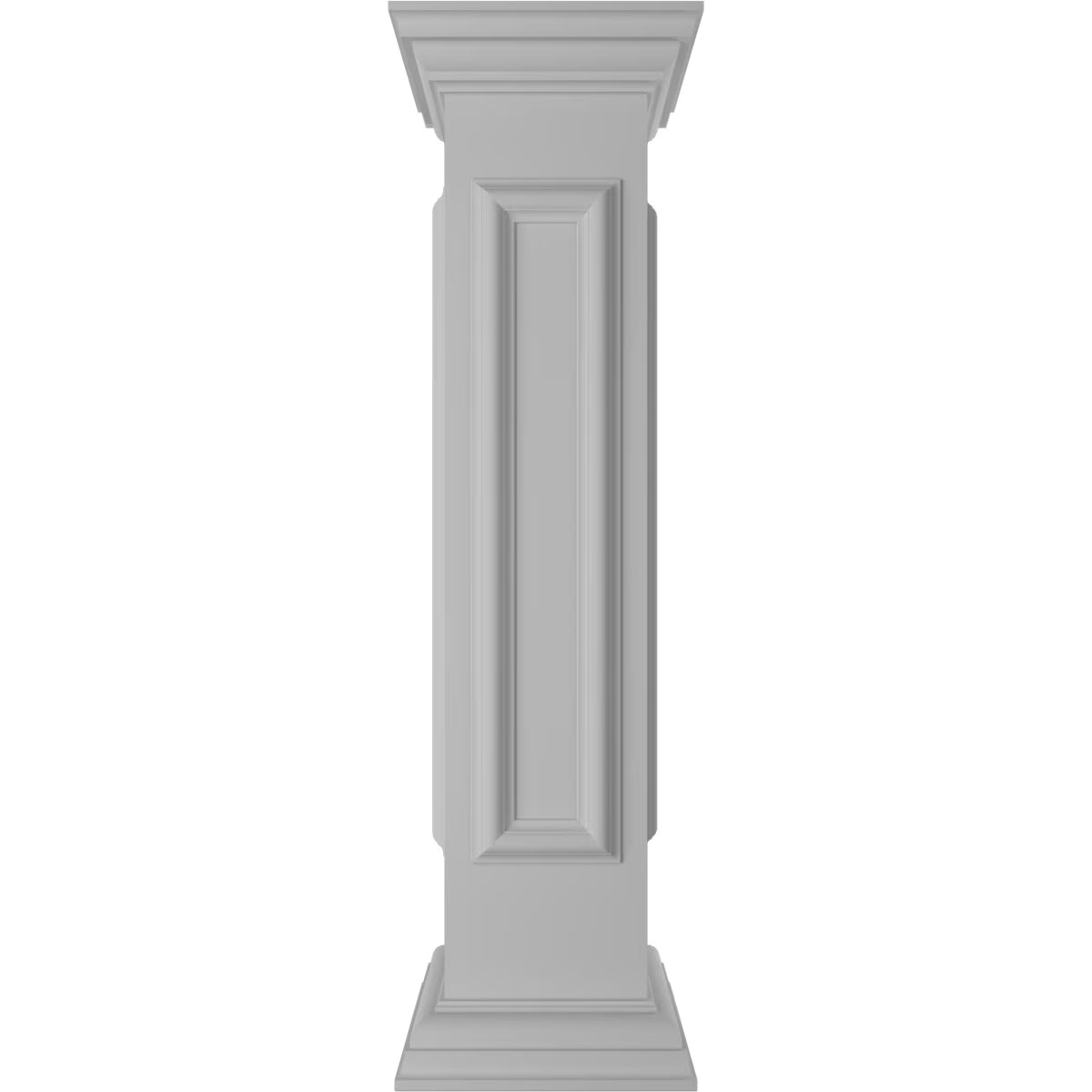 Ekena Millwork 8"W x 40"H End Newel Post with Panel, Flat Capital & Base Trim (Installation kit included)