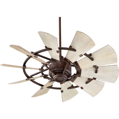 94410-86-Quorum Lighting-Windmill - 44 Inch Ceiling Fan-Oiled Bronze Finish-Weathered Oak Blade Color