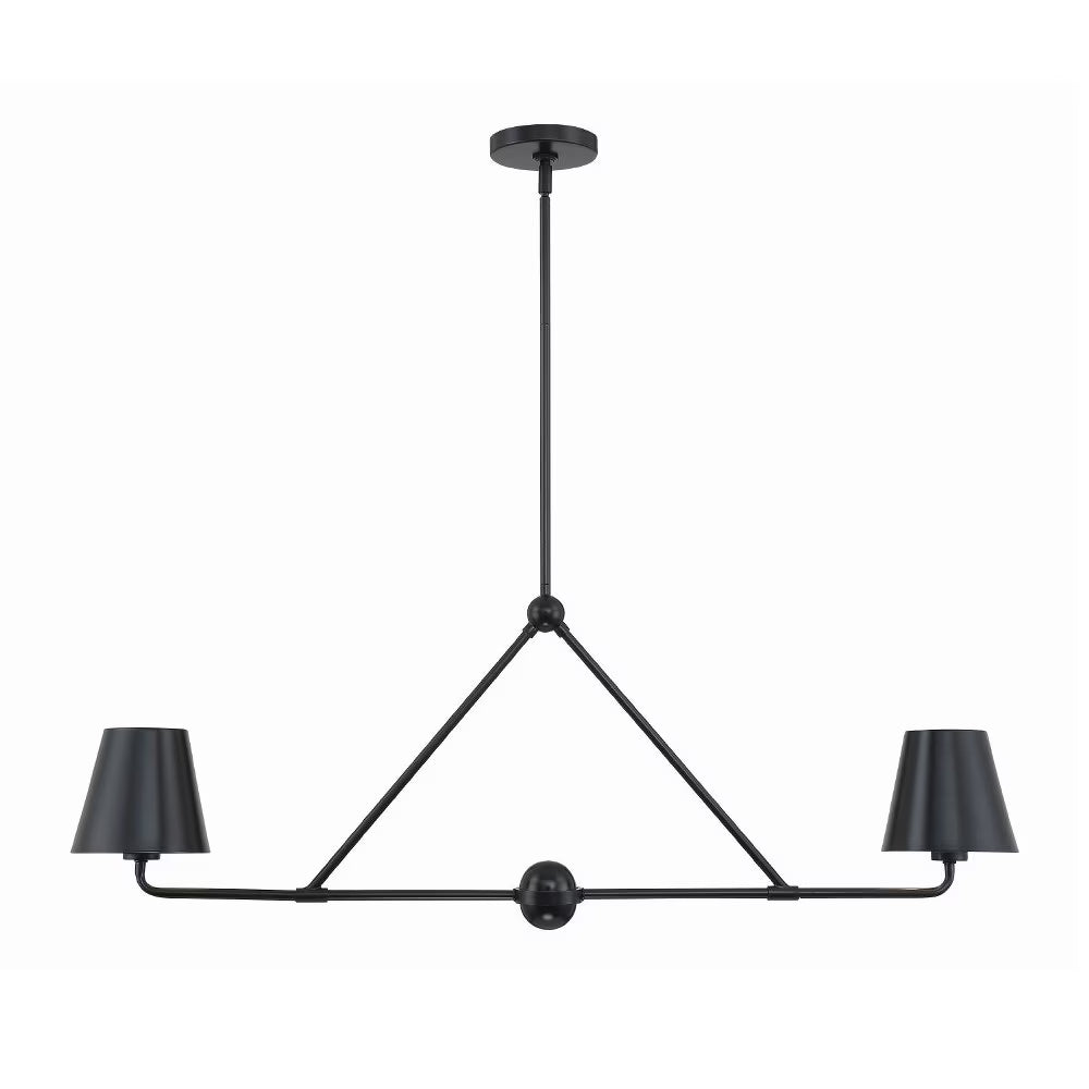 XAV-B9302-VG-Crystorama Lighting-Xavier - 2 Light Chandelier In Modern Style-15 Inches Tall and 42 Inches Wide-Vibrant Gold Finish
