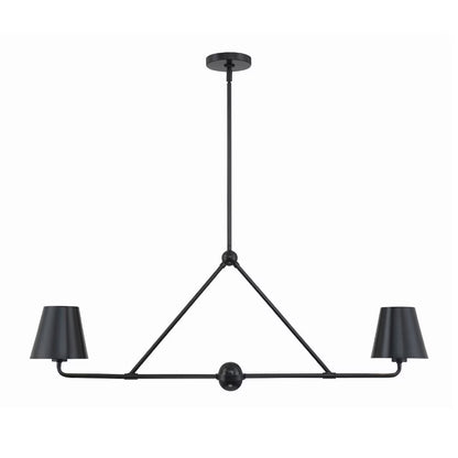 XAV-B9302-VG-Crystorama Lighting-Xavier - 2 Light Chandelier In Modern Style-15 Inches Tall and 42 Inches Wide-Vibrant Gold Finish