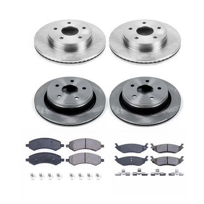 Ultimate Brakes Front and Rear Semi-Metallic Brake Pad and Rotor Kit with Hardware WM81489