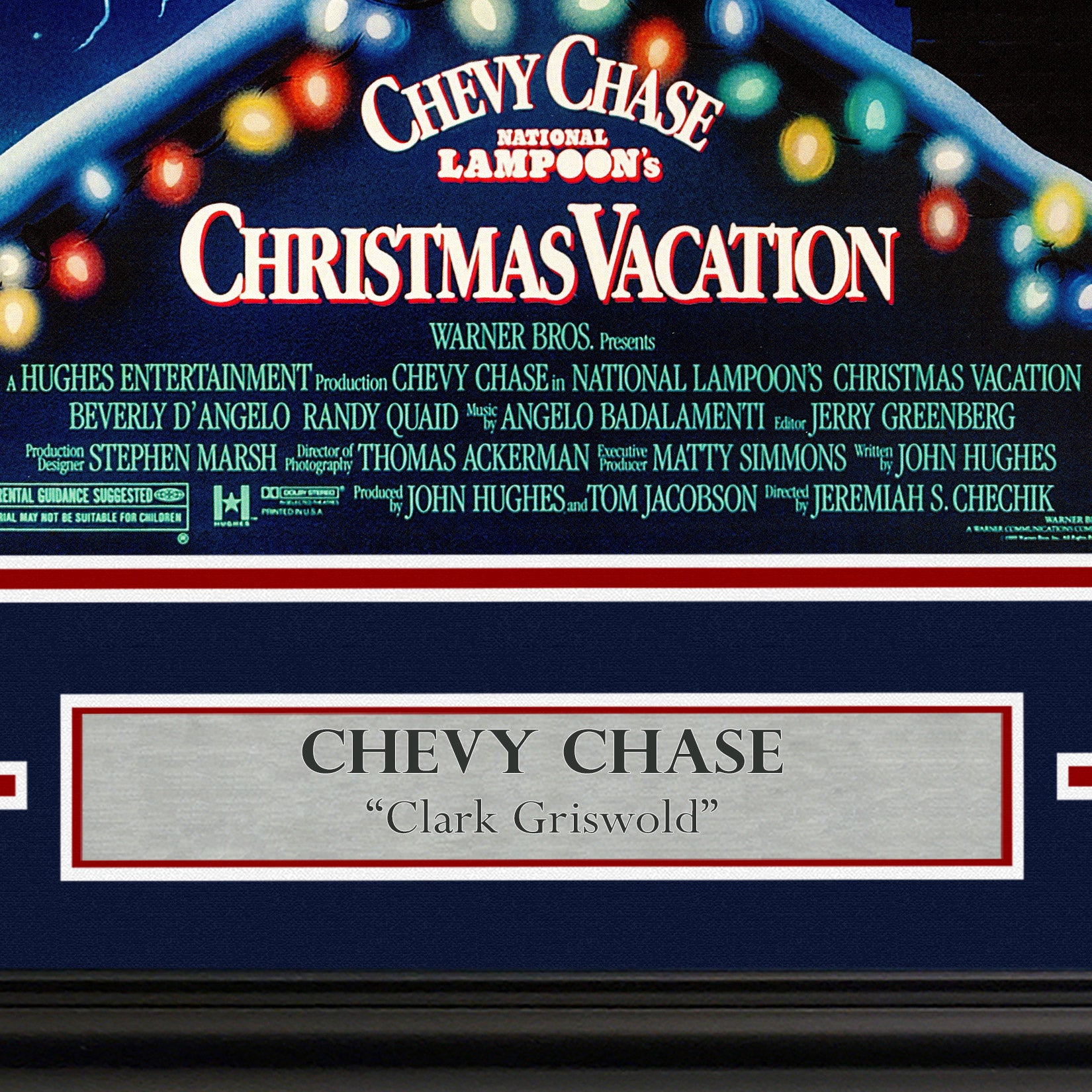 Chevy Chase Autographed Framed Christmas Vacation Movie Poster - Beckett Authenticated