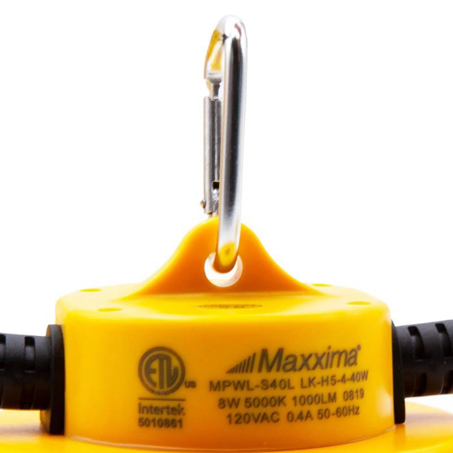 Maxxima Heavy Duty LED Construction String Light - 5,000 Lumens, 40 Watts, 50 Ft, Linkable, 5000K Daylight, IP65, Durable Fixture, Ideal for Portable Job Site or Shipyard Lighting Needs