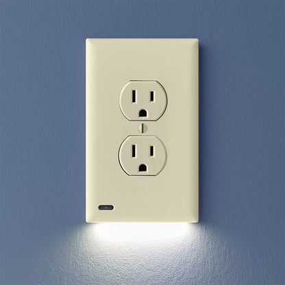 6 Pack - SnapPower GuideLight 2 [For Duplex Outlets] - Replaces Plug-In Night Light - Electrical Receptacle Wall Plate With LED Night Lights - Auto On/Off Sensor - (Duplex, White)