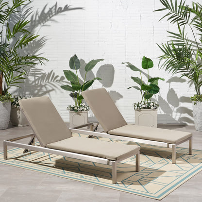 Christopher Knight Home Cape Coral Outdoor Chaise Lounge with Cushion (Set of 2) by