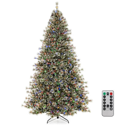Costway 9 FT Artificial Christmas Tree with 360? Quick Power Connector 1714 Pine Needles