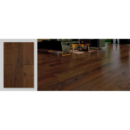 East West Furniture SP-7HH05 Sango Premier Engineered Wood Flooring - European Oak - 1/2 in x 7 in x Random Length Handscraped, 26.24 sqft/box, Shadow Grey