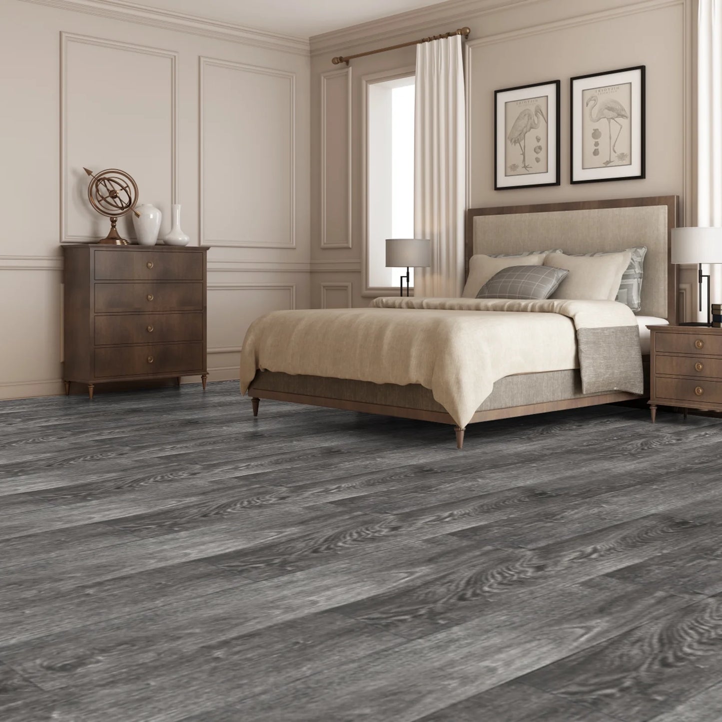 Self-adhesive 6" x 36" x 0.05" Luxury Vinyl Plank(36 pack)