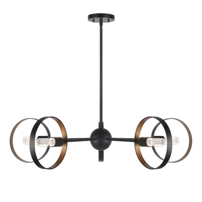 7120-05-42-Forte Lighting-Monocle - 5 Light Chandelier In Transitional Style-8 Inches Tall and 35 Inches Wide