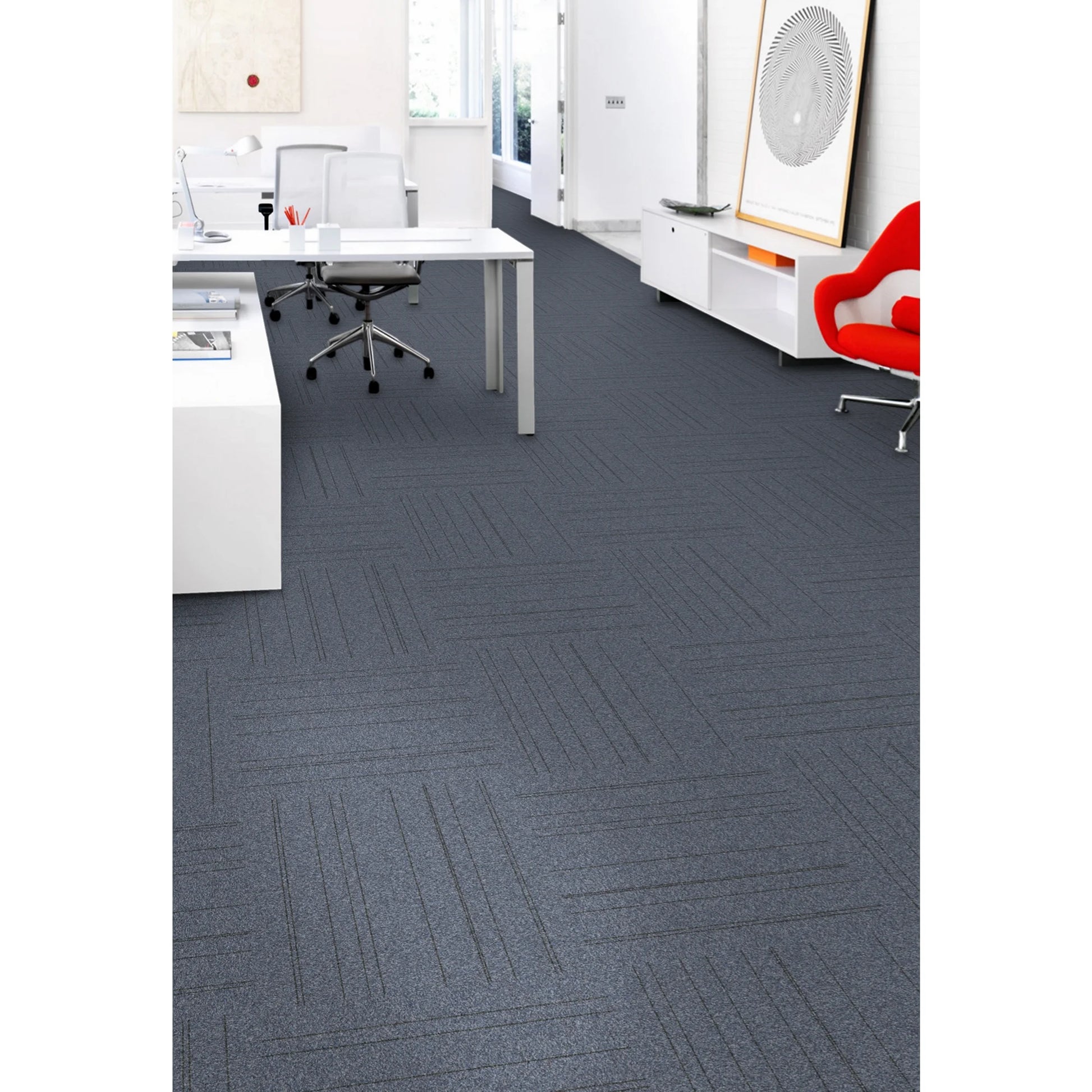 Mohawk Basics 24" x 24" Carpet Tile with EnviroStrand PET Fiber in Ocean Tide (96 sq ft per carton)