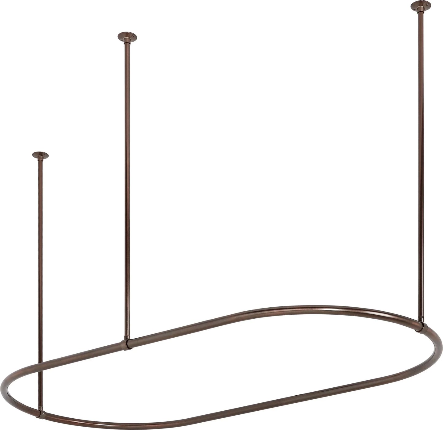 Signature Hardware SH555013CP 30" X 60" Oval Brass Shower Ring WITH Ceiling Supports & Mounting Hardware-Chrome