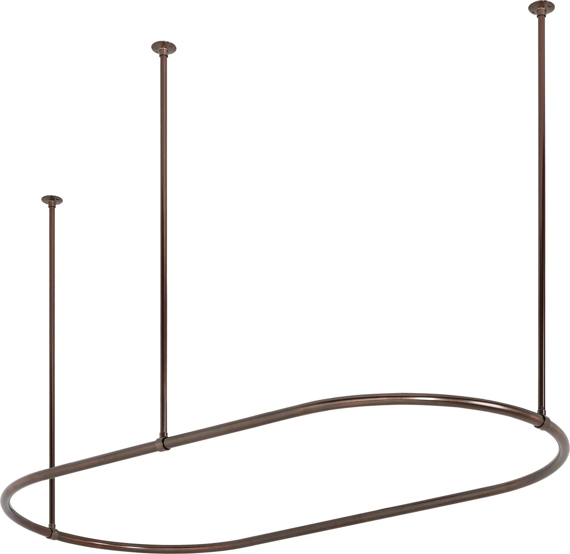 Signature Hardware SH555013CP 30" X 60" Oval Brass Shower Ring WITH Ceiling Supports & Mounting Hardware-Chrome