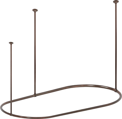 Signature Hardware SH555013CP 30" X 60" Oval Brass Shower Ring WITH Ceiling Supports & Mounting Hardware-Chrome