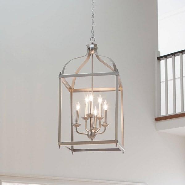 42568NI-Kichler Lighting-Larkin - 6 Light X-Large Cage Foyer with Traditional Design-36.25 inches tall by 18 inches wide-Brushed Nickel Finish