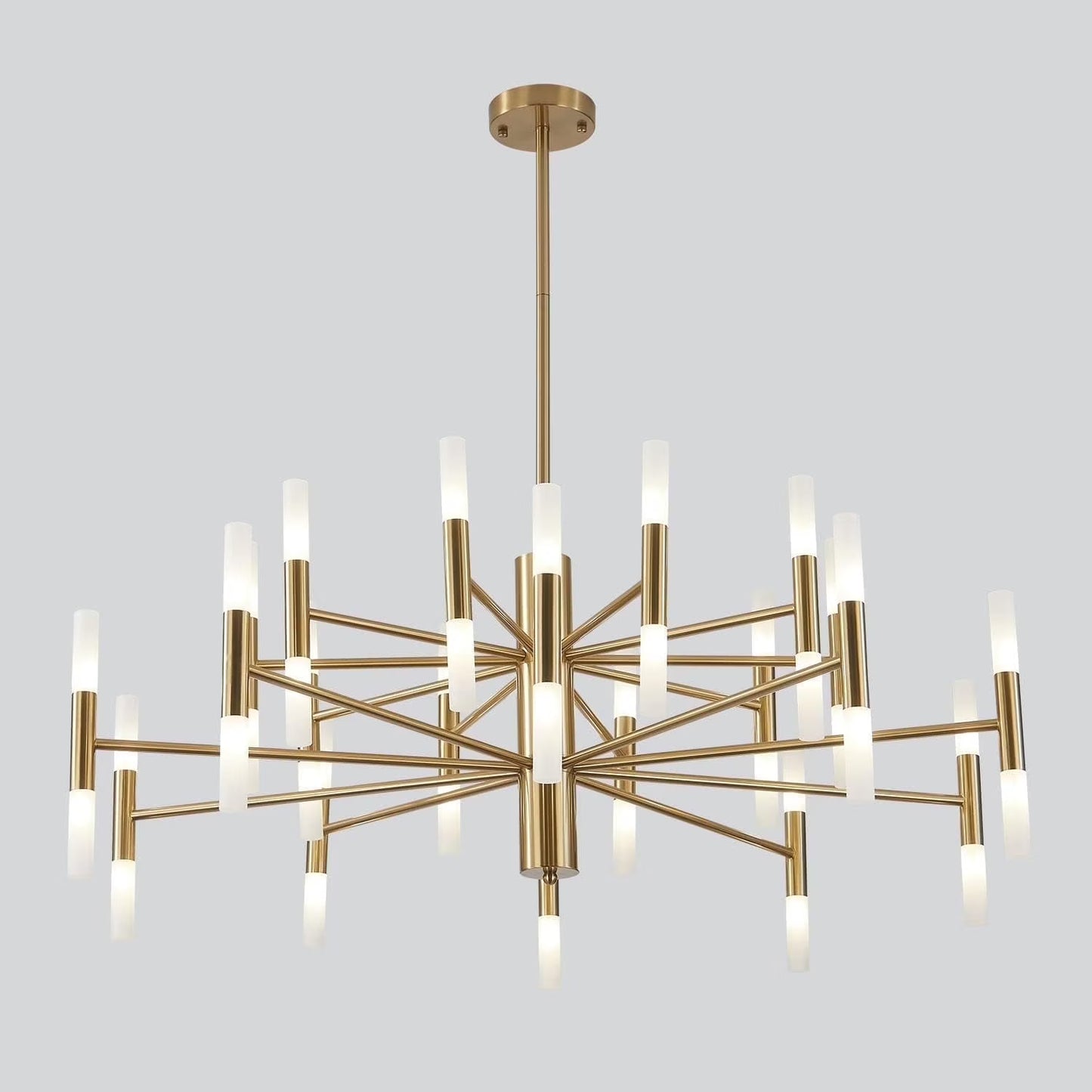 KCO Lighting Black Sputnik Light Fixture, Vintage Chandelier 40 Lights, Mid Century Modern LED Farmhouse Ceiling Light