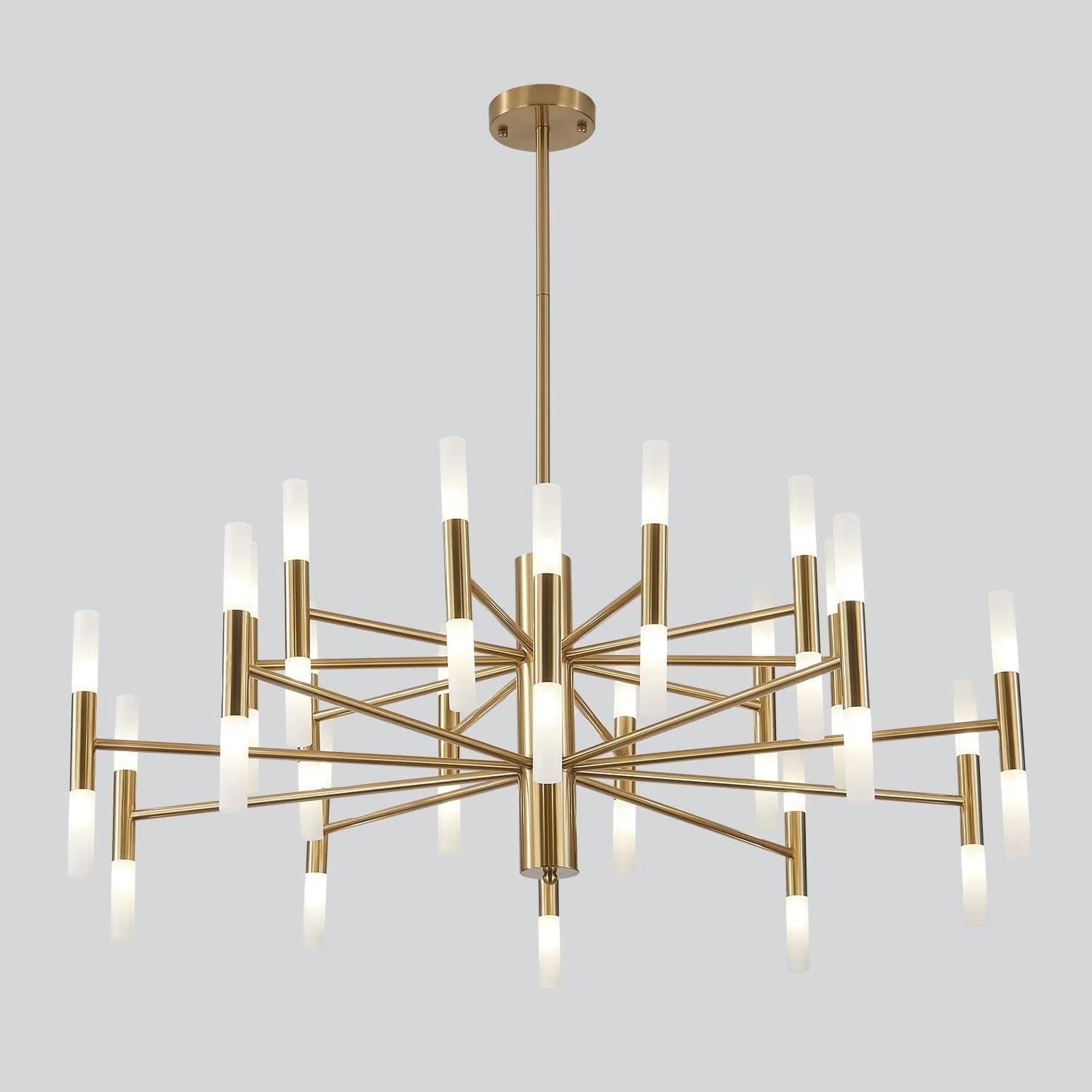 KCO Lighting Black Sputnik Light Fixture, Vintage Chandelier 40 Lights, Mid Century Modern LED Farmhouse Ceiling Light