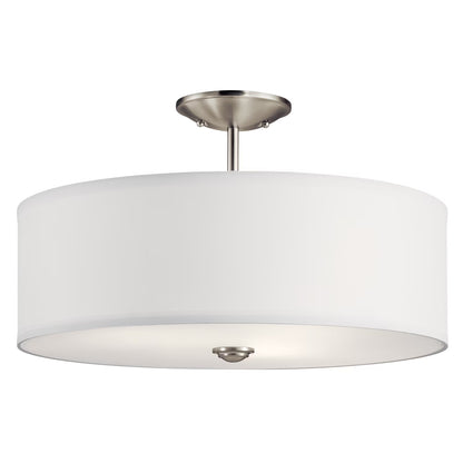 43692NBR-Kichler Lighting-Shailene - 3 Light Semi-Flush Mount - 18 inches wide-Natural Brass Finish