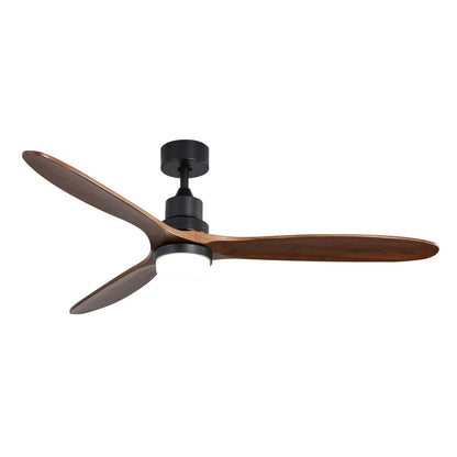 52 Inch Minimalist Ceiling Fan Light with 6 Speed Remote Energy-Saving Dc Motor,Matte White Metal & Wood Electrical Appliances Fans