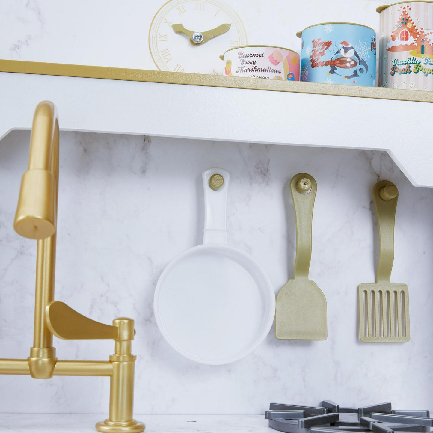 Teamson Kids Petite Versailles Classic Play Kitchen with Accessories. White