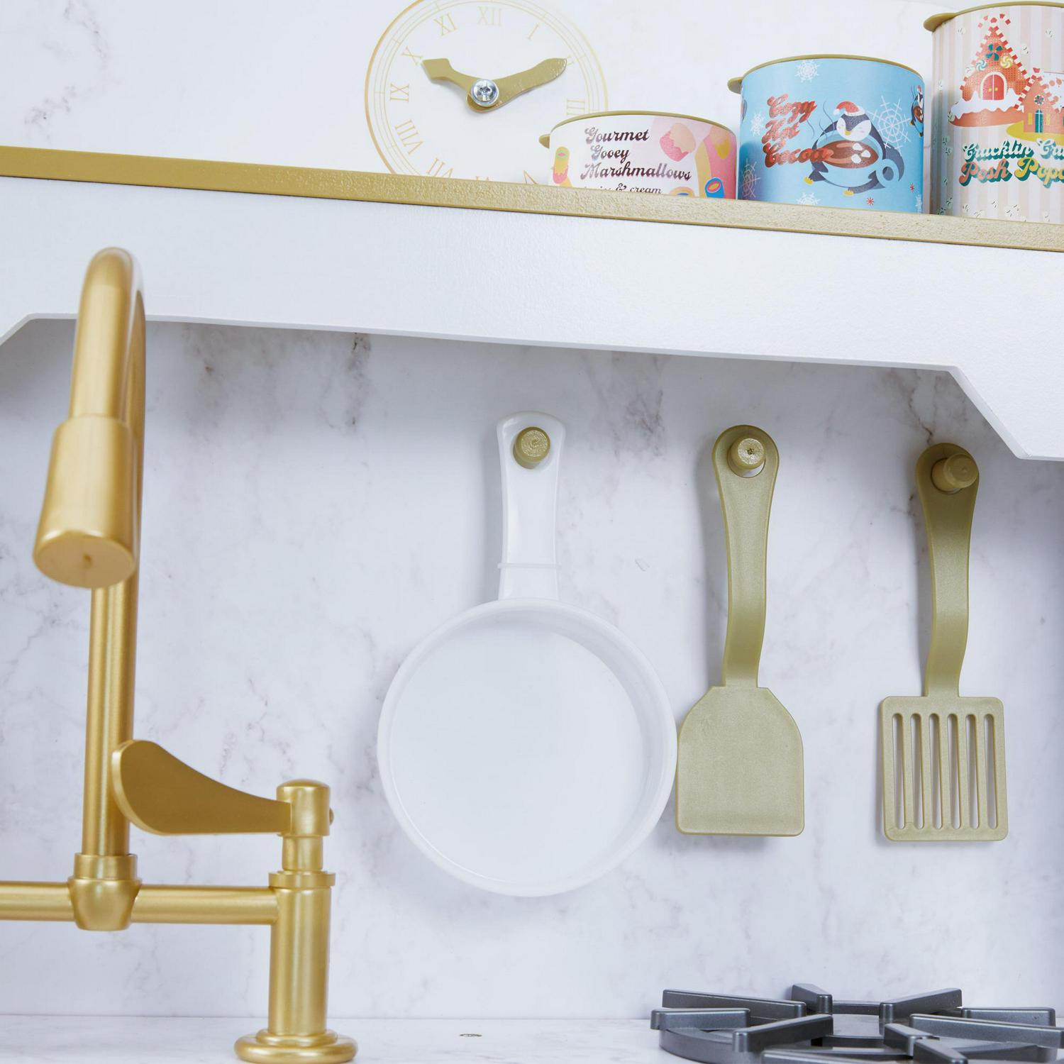 Teamson Kids Petite Versailles Classic Play Kitchen with Accessories. White