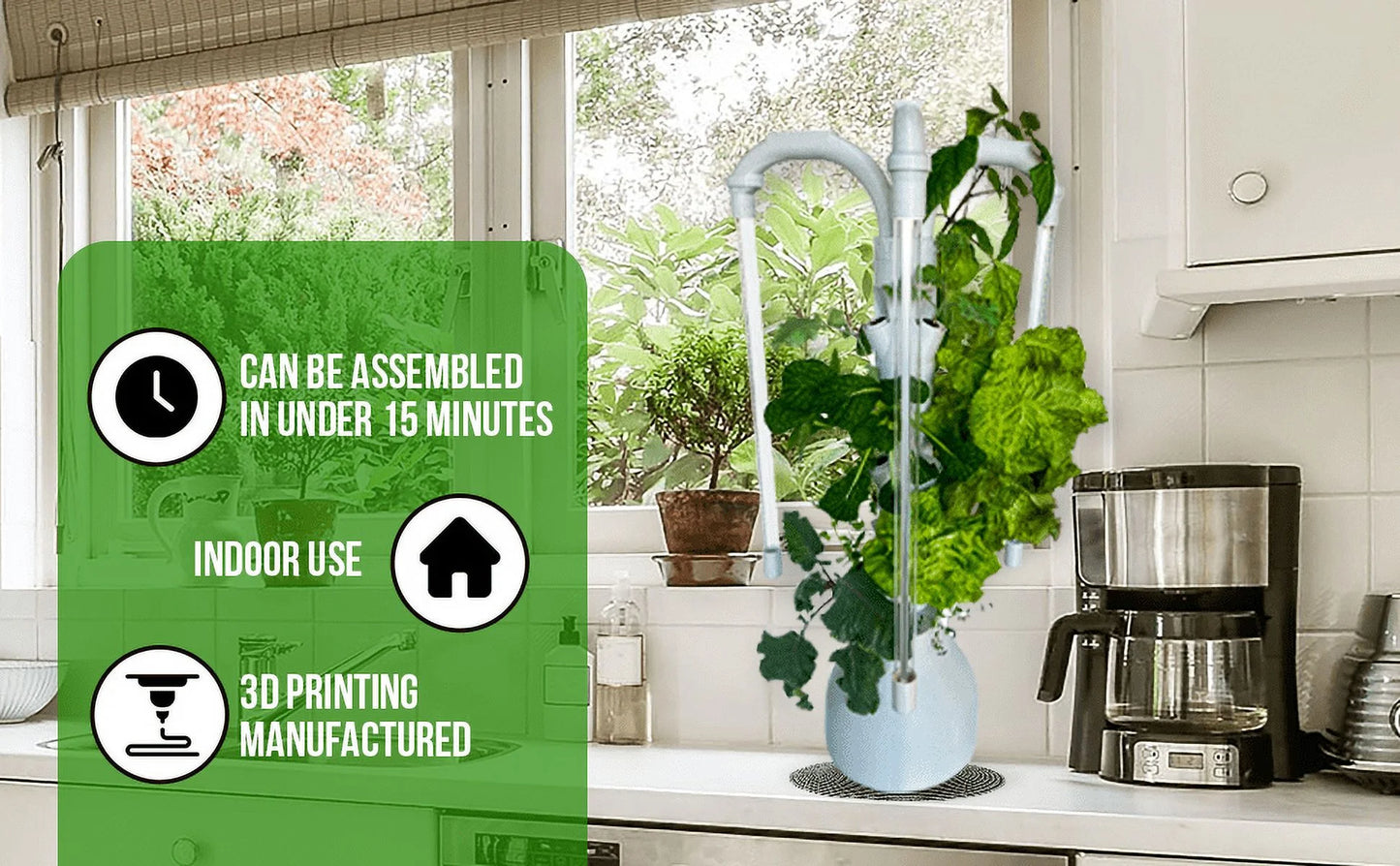 The Hydro Tower Hydroponic Tower with Integrated Lighting and Watering Systems | Simple Setup | Easy Upkeep | Fast Growth | (CT2 Model)